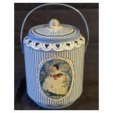 Vintage English Biscuit Tin w/Handle & Lid