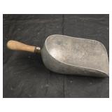 Large Cast Aluminum Grain Scoop w/Wood Handle