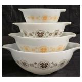 Vintage Pyrex Town & Country 4pc. Mixing Bowls
