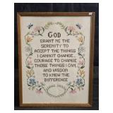 Large Framed Serenity Prayer Cross-stitch