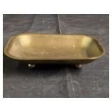 Vintage Brass Footed Trinket/Soap Tray