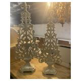 Pair of Small Decorator Christmas Trees