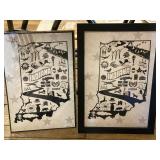 Pair of State of Indiana Artworks