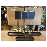 3 Pairs of Metal Wine Bottle Holders