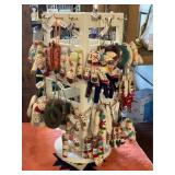 Lot of Assorted Fabric 'Letter' Ornaments & Stand