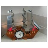 Wood Metal Ship Clock