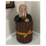 Antique Terracotta Figural Tobacco Jar