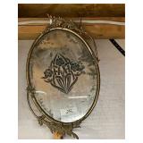 Ornate Antique Brass Oval Picture Frame