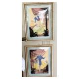 Vintage Reverse Painted Silhouette Picture