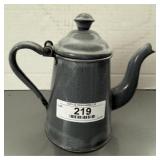 Grey Graniteware Gooseneck Coffee Pot