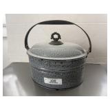 Vintage Grey Graniteware Lunch Pail