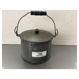 Vintage Grey Graniteware Berry Bucket