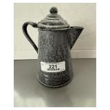Grey Graniteware Coffee Pot
