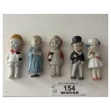 5 Small Bisque Figures