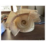 Brown Cato Mesh Rose Feather Fascinator