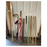 Yard Sticks, Baseball Bat, Umbrellas & Misc.