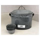 Grey Graniteware Lunch Bucket