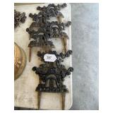 6 Cast Iron Flower Garden Pieces