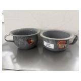 Grey Graniteware Two Chamber Pots