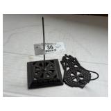 2 Cash Register Vintage Cast Iron Receipt Spikes