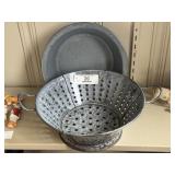 2 Grey Graniteware Pieces