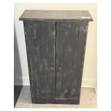 Black Distressed 3 Shelf Storage Cabinet
