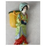 Vintage Japanese Bankoware Bisque Wall Pocket