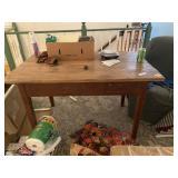 Antique One-Drawer Farm Table
