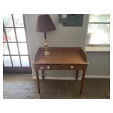 Two-Drawer Desk And Table Lamp