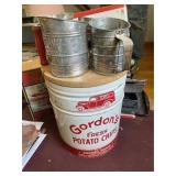Gordons Potato Chip Tin And Misc Kitchenwares