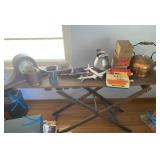 Antique Ironing Board And Collectibles