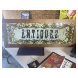 Framed 'Antiques' Window / Sign
