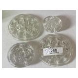 4 Glass Flower Frogs