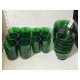 Forest Green Sandwich Depression Glass Set