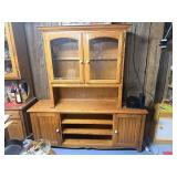 2 Piece Solid Oak Wood Hutch