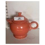 Red Fiesta Ware Teapot with Lid