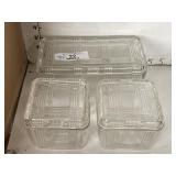Set of 3 Glass Refrigerator Jars