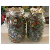 2 Jars of Collectible Marbles