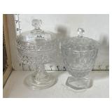 2 Vintage Glass Candy Jars