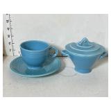 4 Piece Turquoise Fiesta Ware