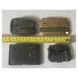 4 Vintage Collectible and Wearable Belt Buckles