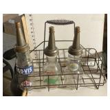 Wire Oil Bottle Carrier with 3 Bottles