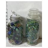 2 Jars of Collectible Marbles