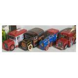 4 Collectible Candy Tin Vehicles / Train Engine