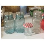 2 Vintage Blue Ball Jars