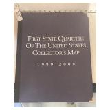 1999-2008 First State Quarters of the U.S. Map