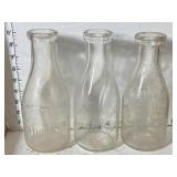 3 Collectible Milk Bottles