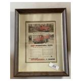 Framed Ad of the New International Trucks