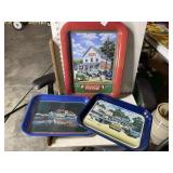 3 Metal Collectible Trays