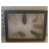 Small Case of 7 Indian Arrowheads